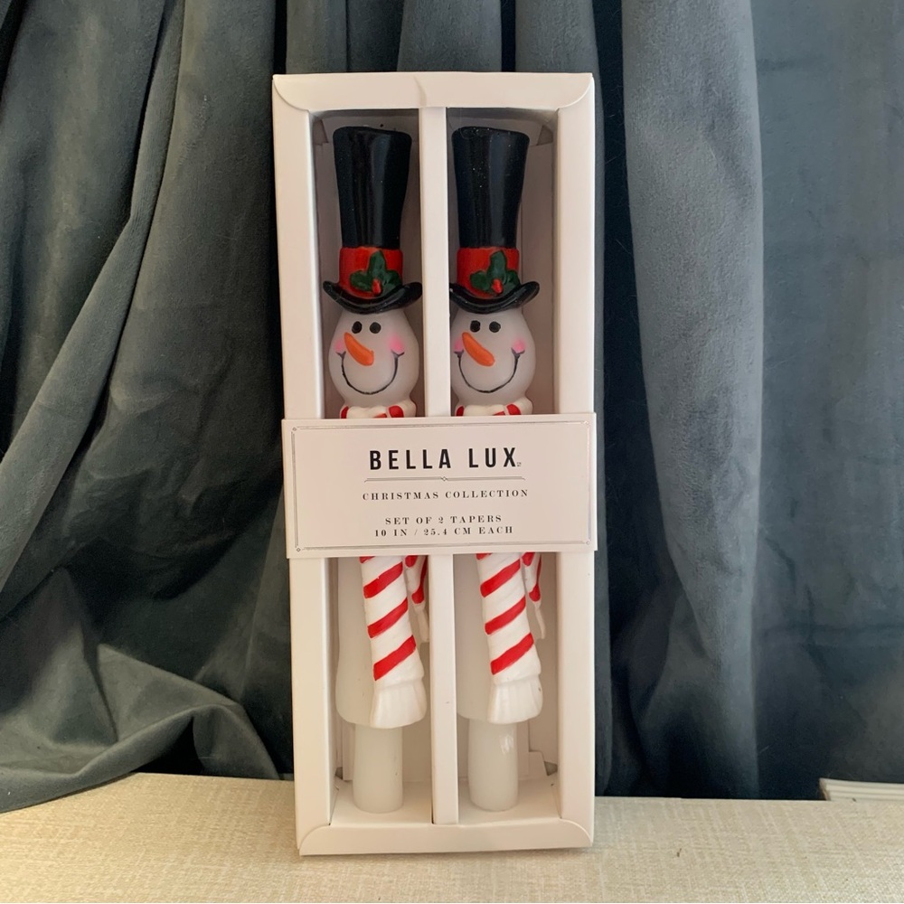 NWT Bella Lux Snowman 10 in. taper candles